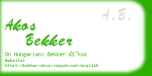 akos bekker business card